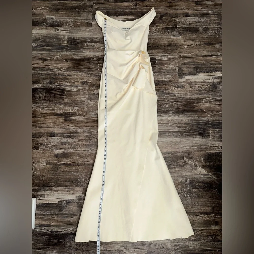 Chiara Boni La Petite Robe Radoslava Off-The-Shoulder Wrap Cream Gown Size 4 - Picture 8 of 12